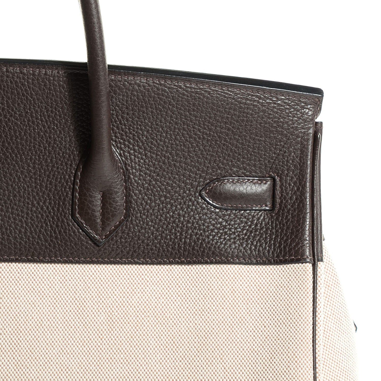 Hermes Toile Togo Birkin 35 Chocolate 2 of 31
