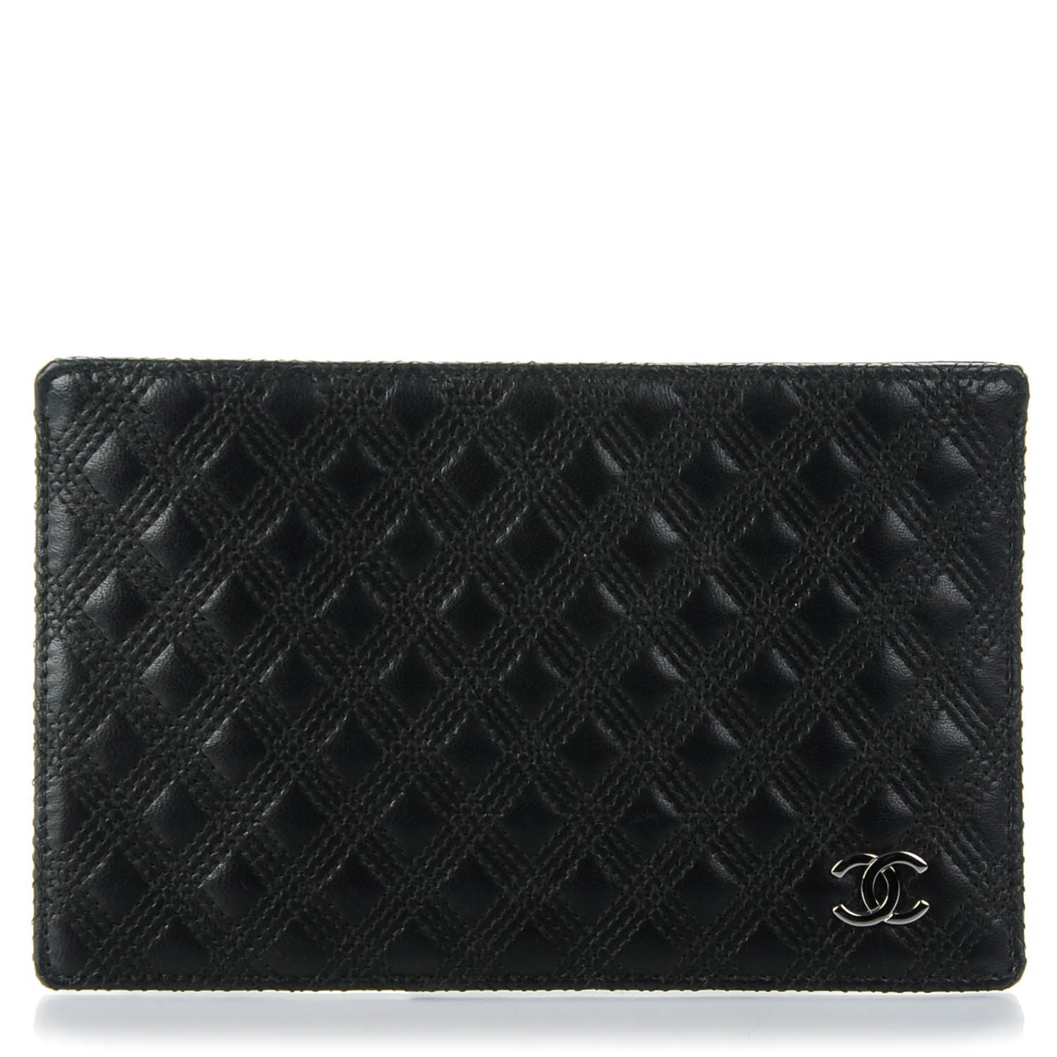 Chanel Lambskin Diamond Stitched Card Holder Black 1 of 8