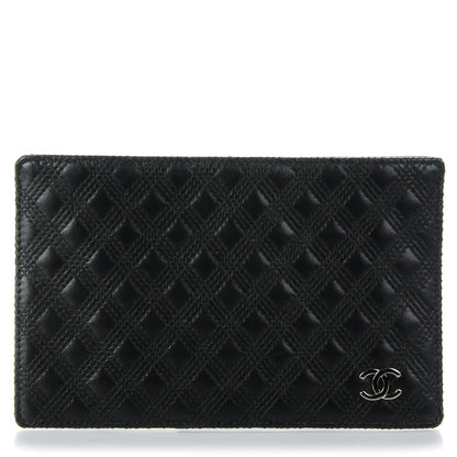 Chanel Lambskin Diamond Stitched Card Holder Black 1 of 8