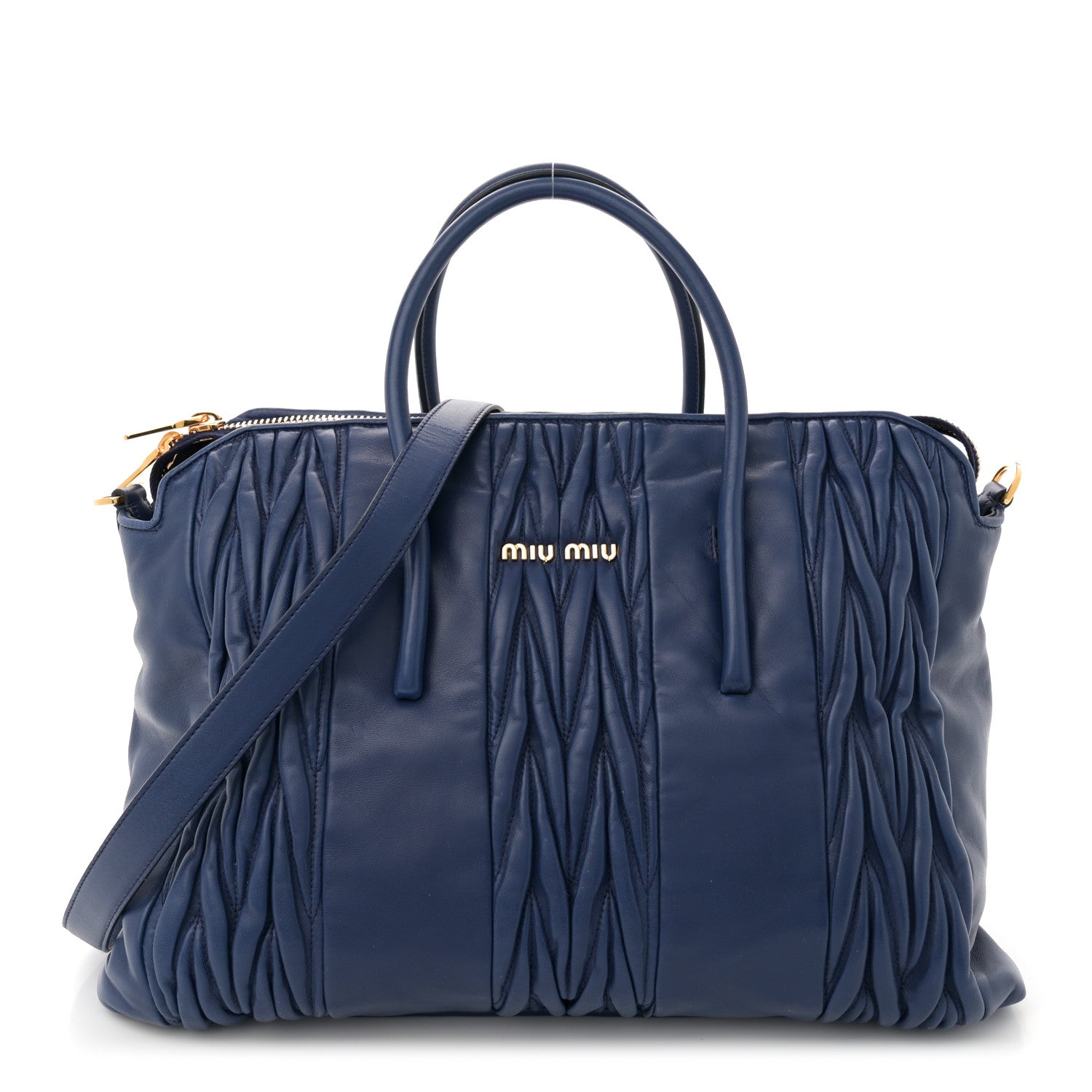 Miu Miu Nappa Matelasse Top Handle Bauletto Inchiostro 1 of 10