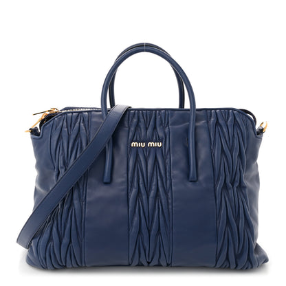Miu Miu Nappa Matelasse Top Handle Bauletto Inchiostro 1 of 10