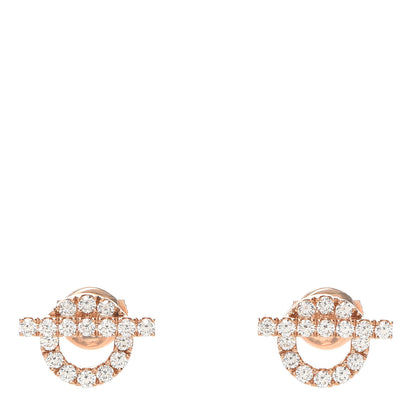 Hermes 18K Rose Gold Diamond Finesse Earrings 1 of 5