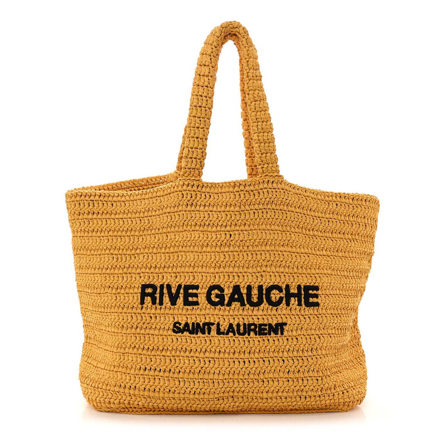 Saint Laurent Raffia Rive Gauche Tote Yellow 1 of 10