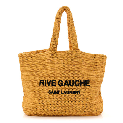 Saint Laurent Raffia Rive Gauche Tote Yellow 1 of 10