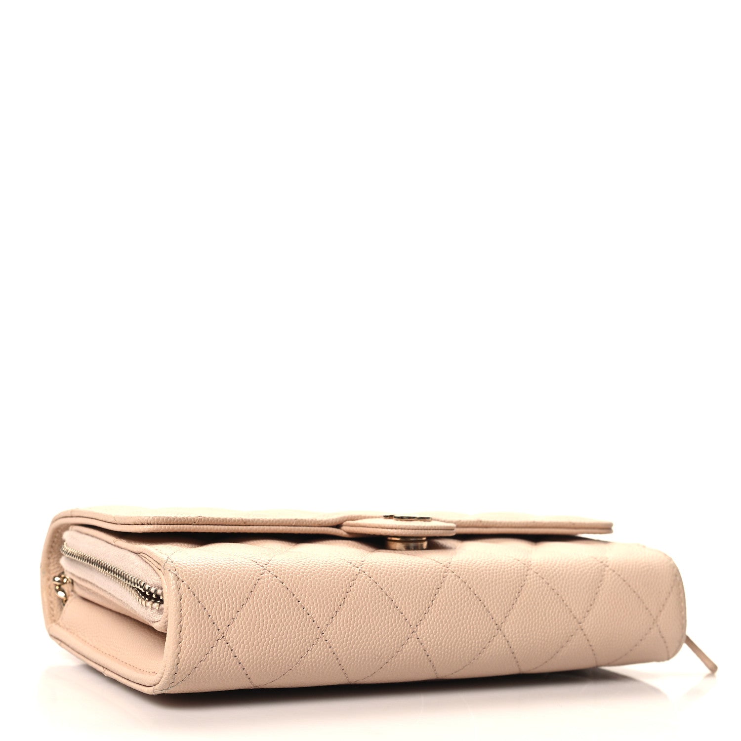 Chanel Caviar Quilted Phone Holder Wallet on Removable Chain Light Beige 5 of 13