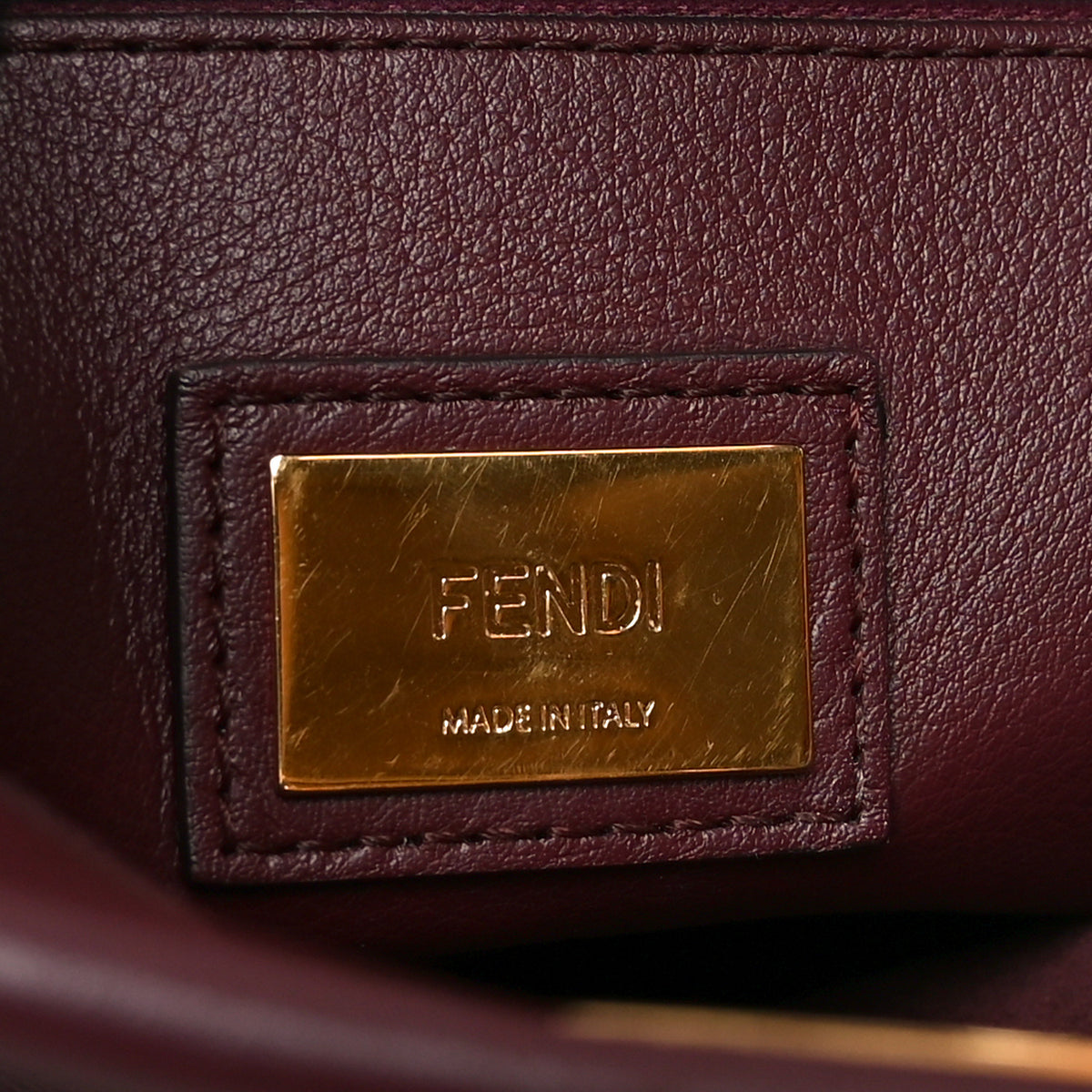 Vitello Seta Waves Bi-Color Medium Peekaboo Iconic Satchel Bordeaux Latte