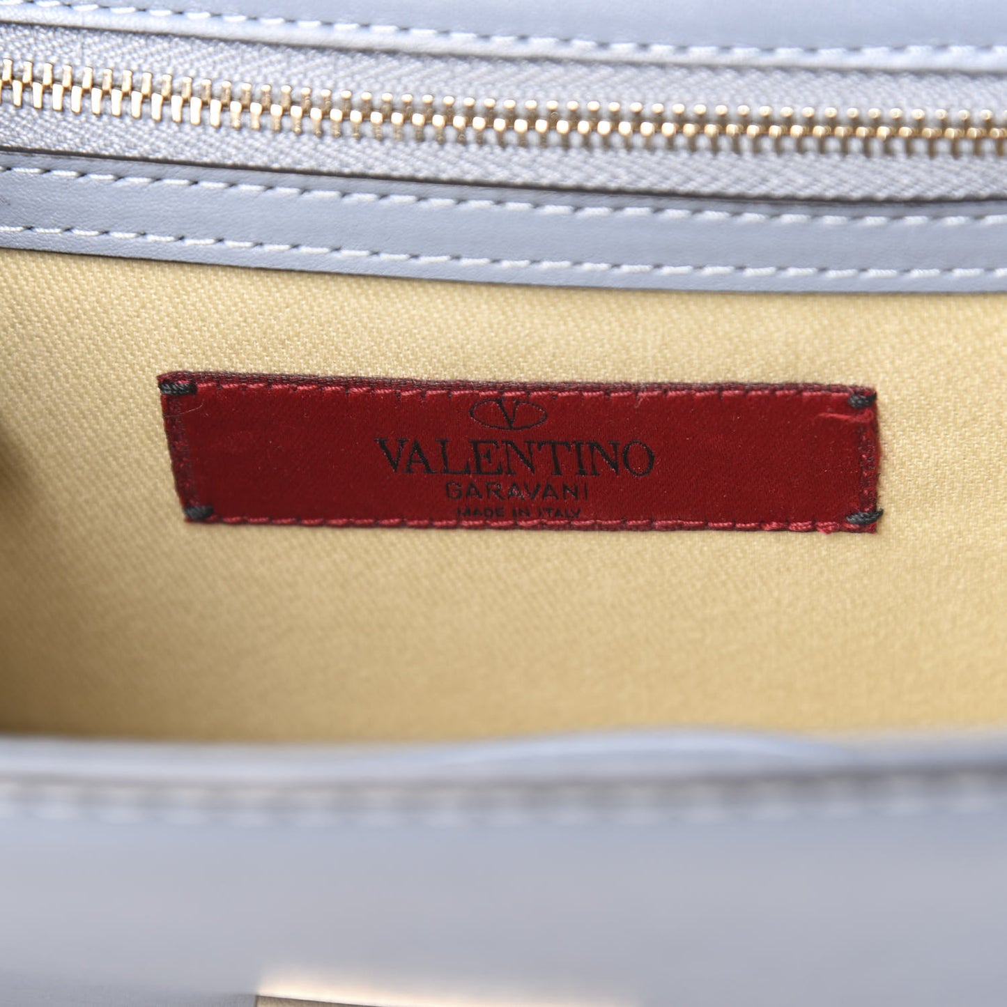 Vitello Small Glam Lock Rockstud Flap London Stone