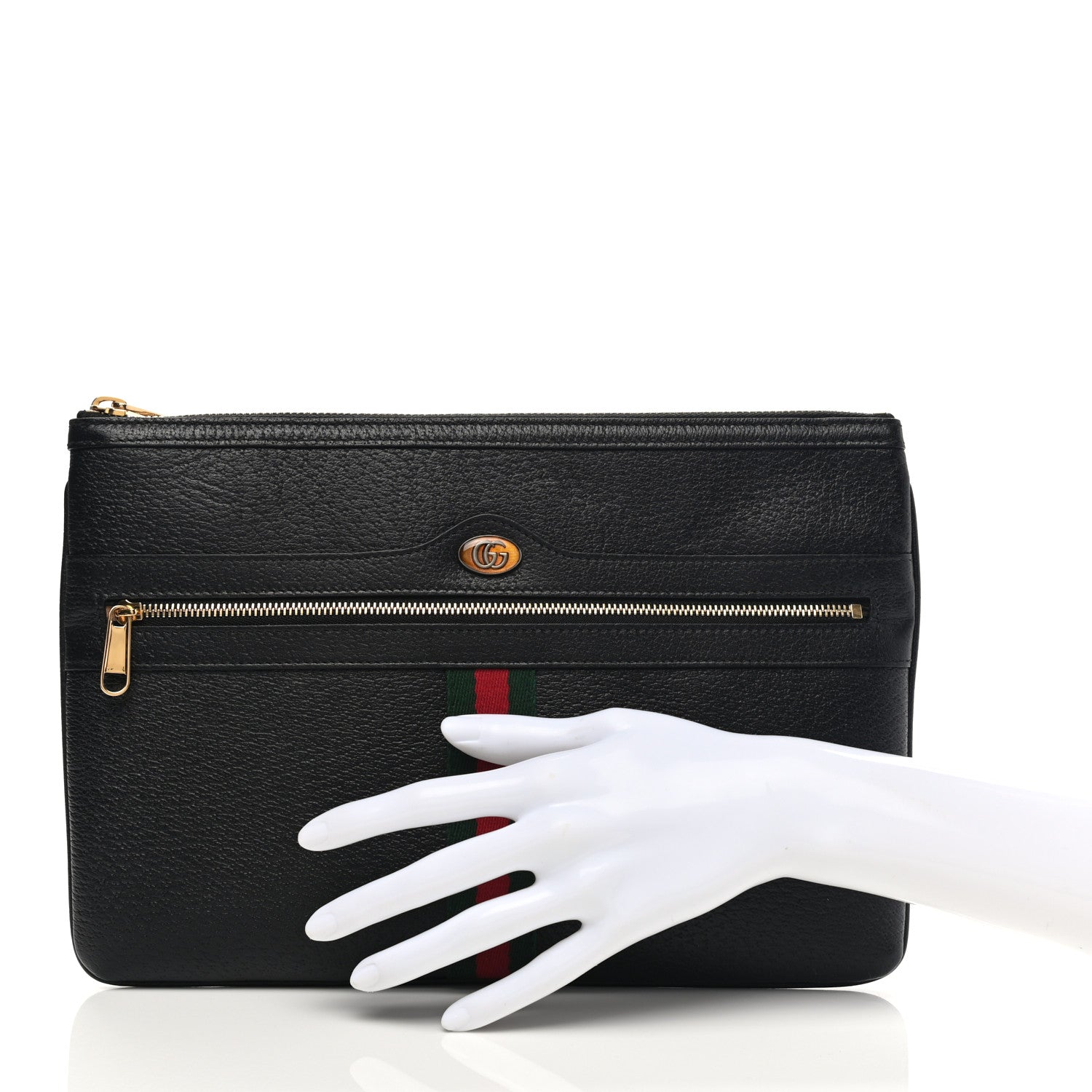 Gucci Calfskin Large Ophidia Pouch Clutch Black 2 of 7