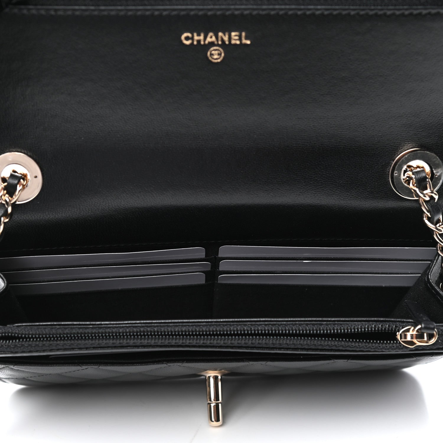 Chanel Lambskin Quilted Trendy CC Wallet On Chain WOC Black 5 of 12
