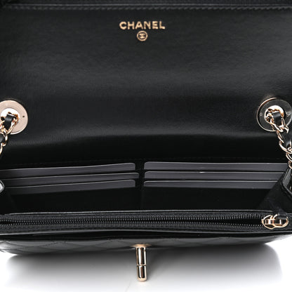 Chanel Lambskin Quilted Trendy CC Wallet On Chain WOC Black 5 of 12