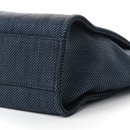 Chanel Mixed Fibers Small Deauville Tote Navy Blue 9 of 9