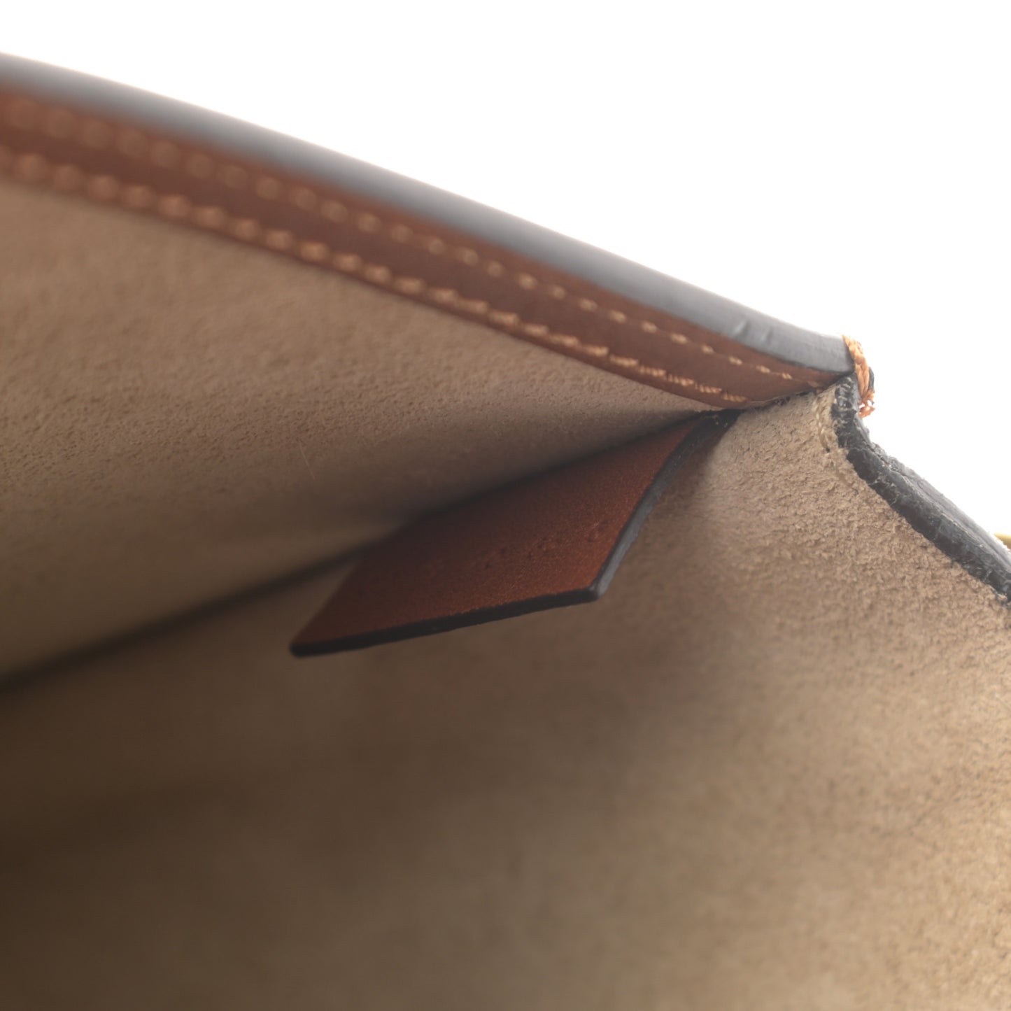 Calfskin Suede Medium Nile Bracelet Bag Caramel