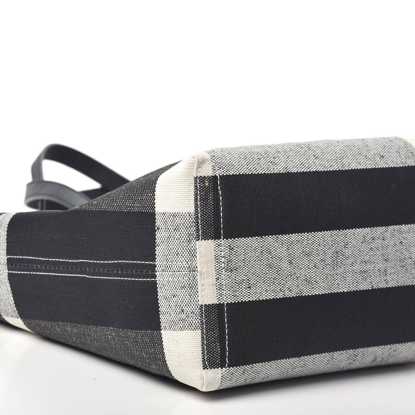 Coated Canvas Mega Check Medium Doodle Tote Black White