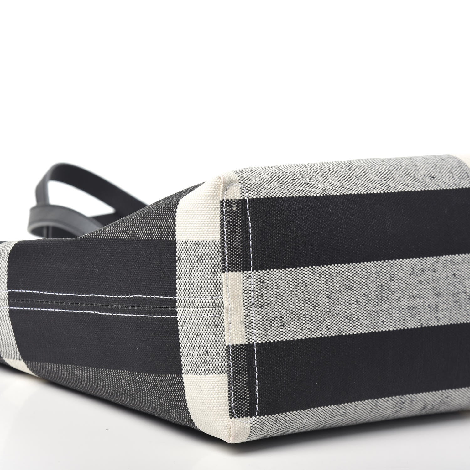 Burberry Coated Canvas Mega Check Medium Doodle Tote Black White 7 of 8