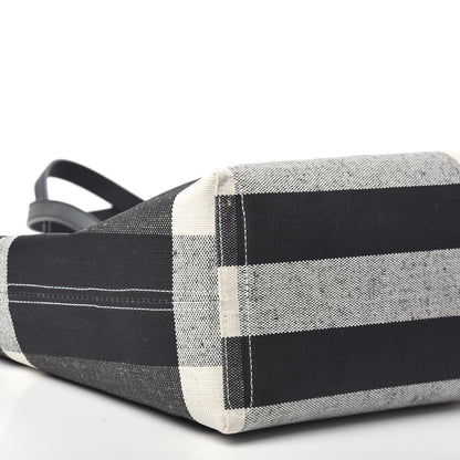 Burberry Coated Canvas Mega Check Medium Doodle Tote Black White 7 of 8