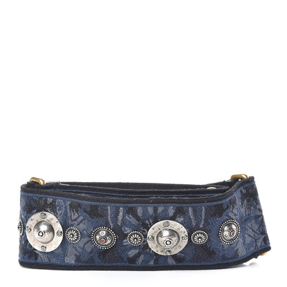 Christian Dior Canvas Embroidered Studded KaleiDiorscopic Adjustable Shoulder Strap Blue 2 of 5