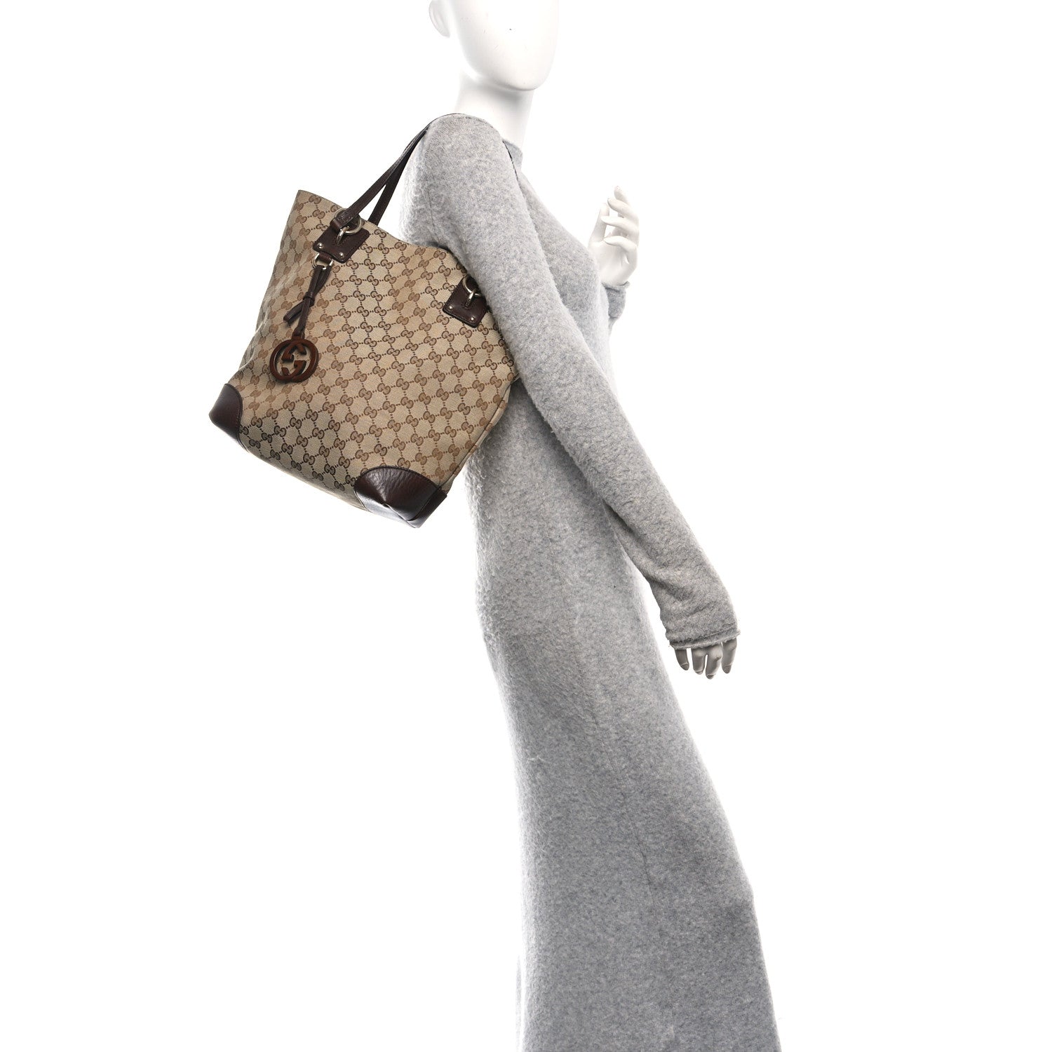 Gucci Guccissima Medium Charm Tote Brown 2 of 12