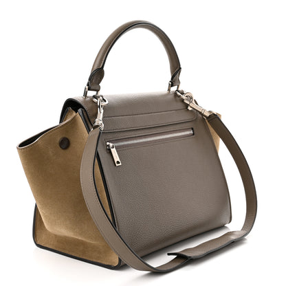 Celine Drummed Calfskin Suede Small Trapeze Souris 3 of 9