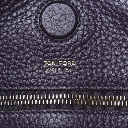 Tom Ford Pebbled Calfskin Small Alix Padlock Zip Hobo Bag Wine 10 of 11