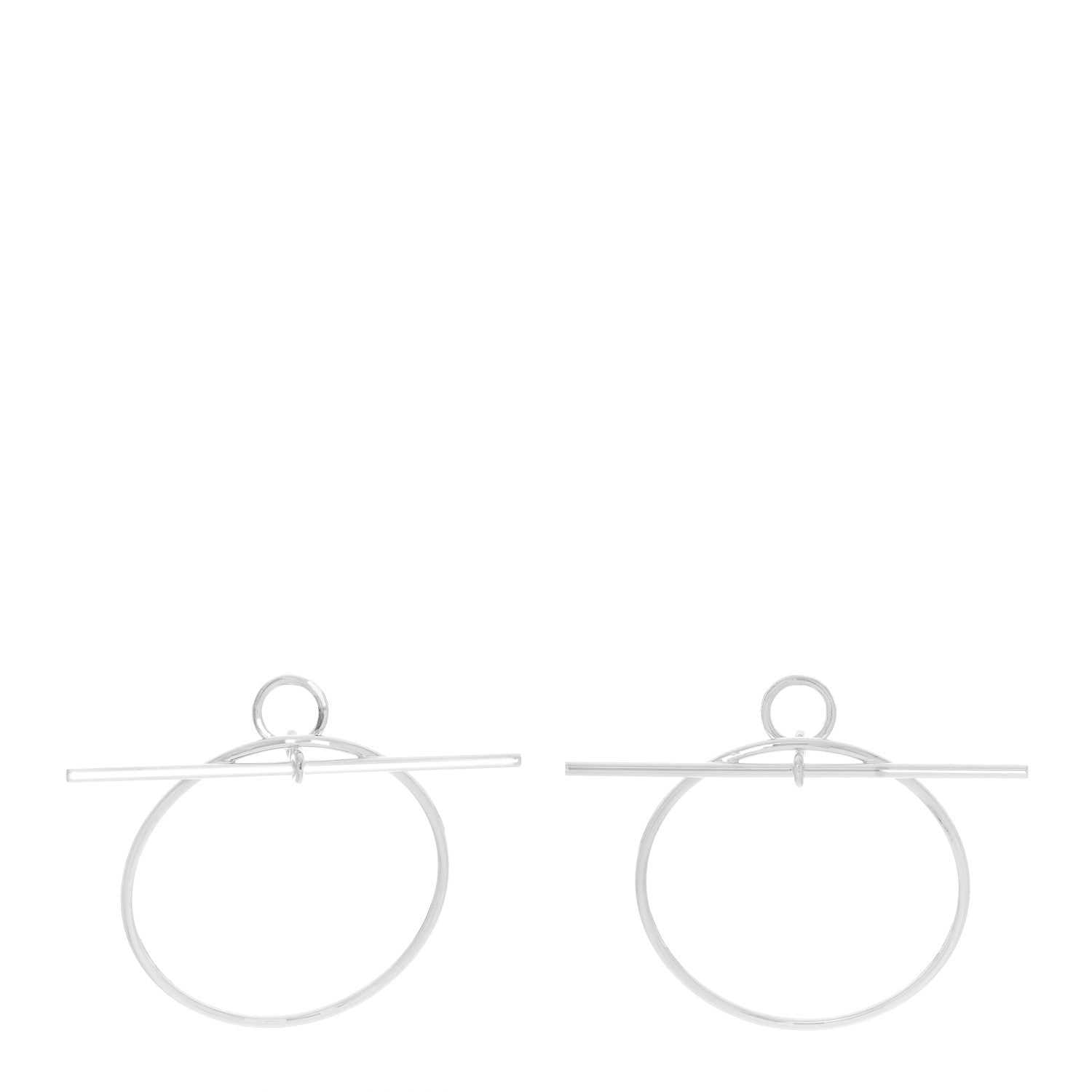 Hermes Sterling Silver MM Loop Earrings 1 of 7