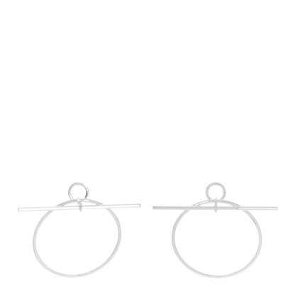Hermes Sterling Silver MM Loop Earrings 1 of 7