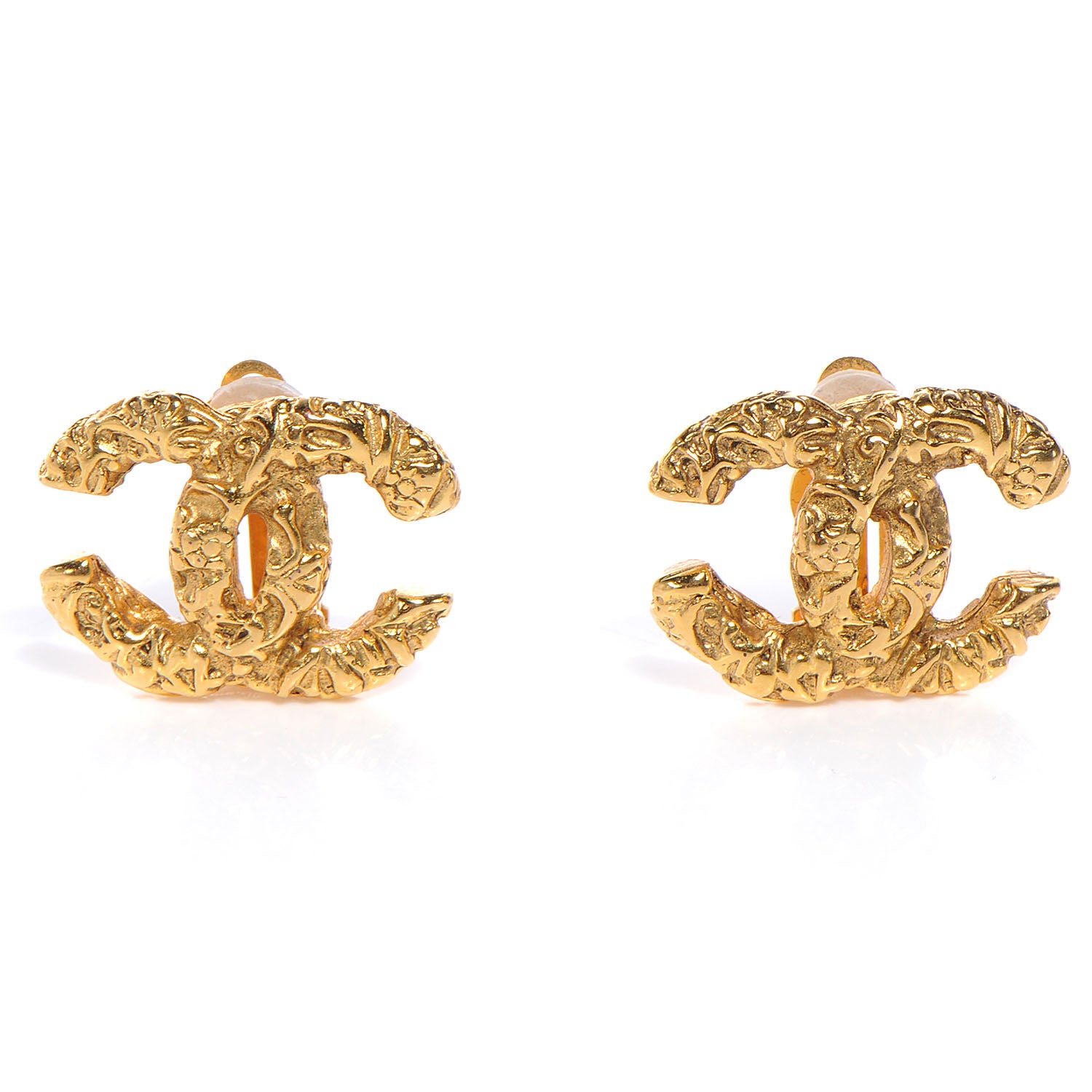 Chanel Antique CC Clip On Earrings Gold 1 of 4