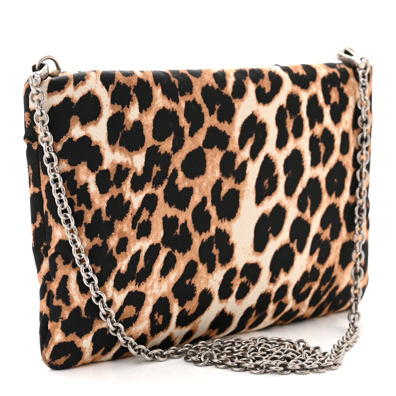 Prada Tessuto Soft Nylon Leopard Print Crossbody Avorio 3 of 10