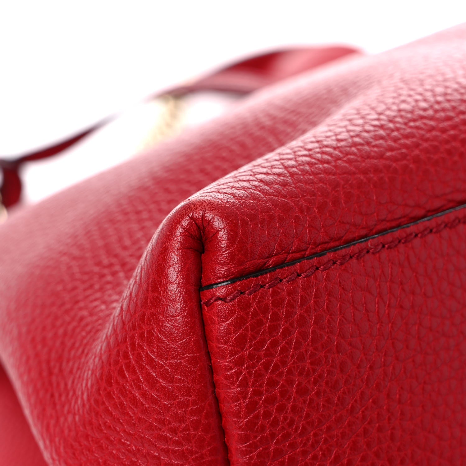 Gucci Pebbled Calfskin Medium Soho Chain Shoulder Bag Tabasco Red 9 of 14