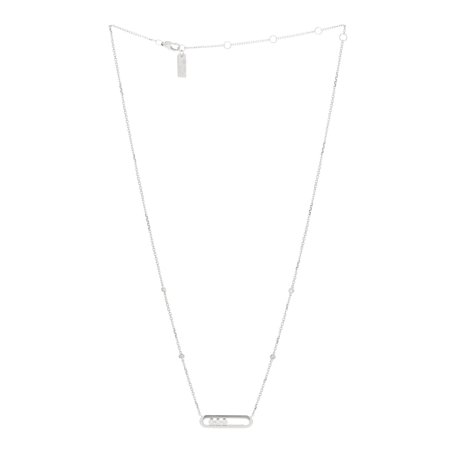 18K White Gold Diamond Baby Move Necklace