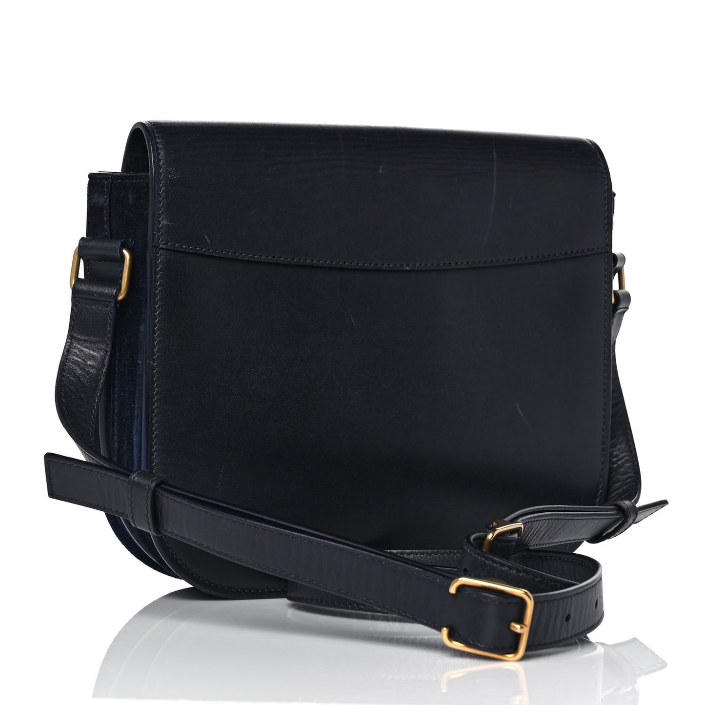 Suede Calfskin Betty Messenger Navy