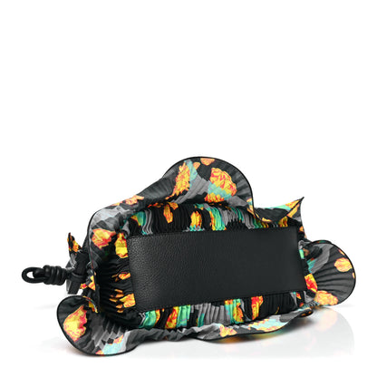 Loewe X PAULA'S IBIZA Satin Printed Mini Shell Flamenco Knot Shoulder Bag Black Multicolor 4 of 10