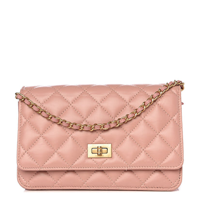 Chanel Calfskin Quilted Reissue Wallet On Chain WOC Pink 1 of 12