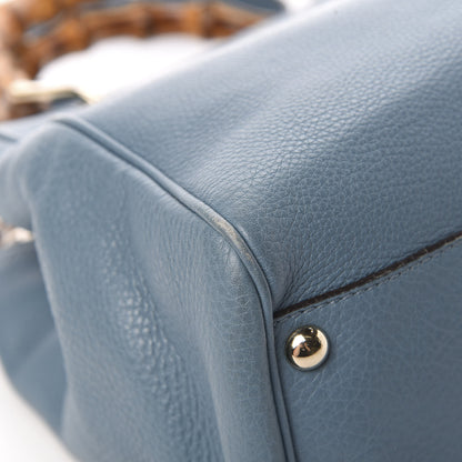 Gucci Calfskin Small Bamboo Shopper Tote Light Blue 10 of 18