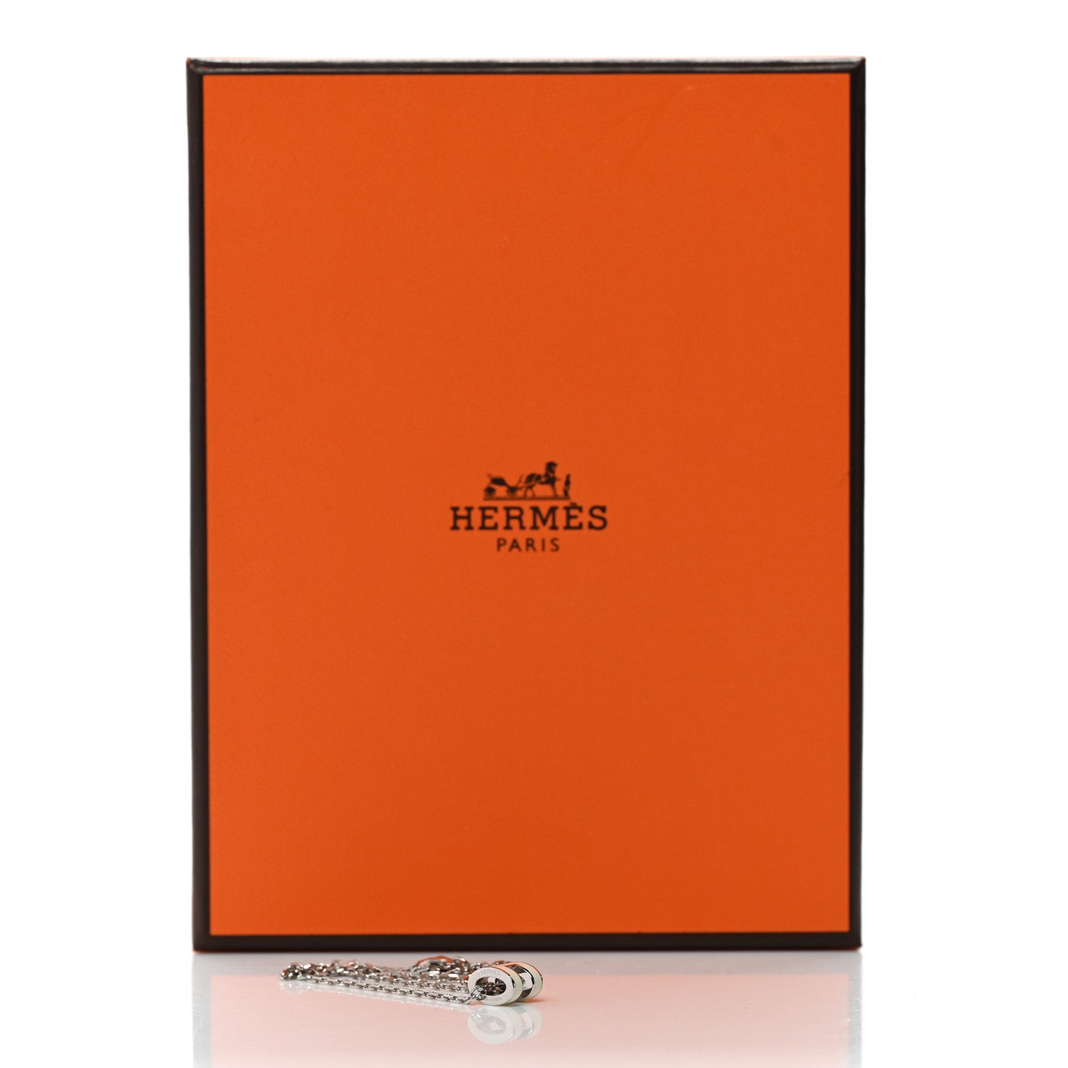 Hermes Lacquered Palladium Mini Pop H Pendant Necklace White 6 of 6