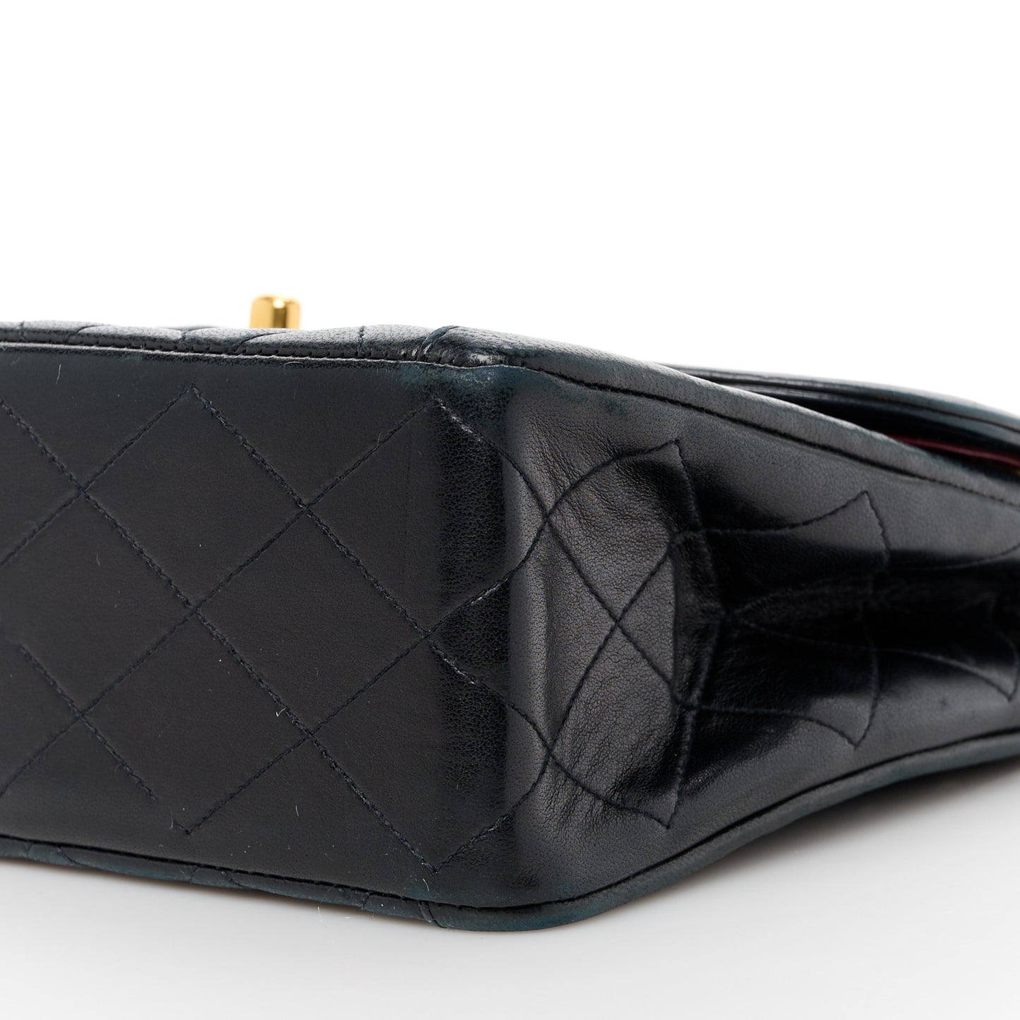 Lambskin Quilted Small Single Flap Black