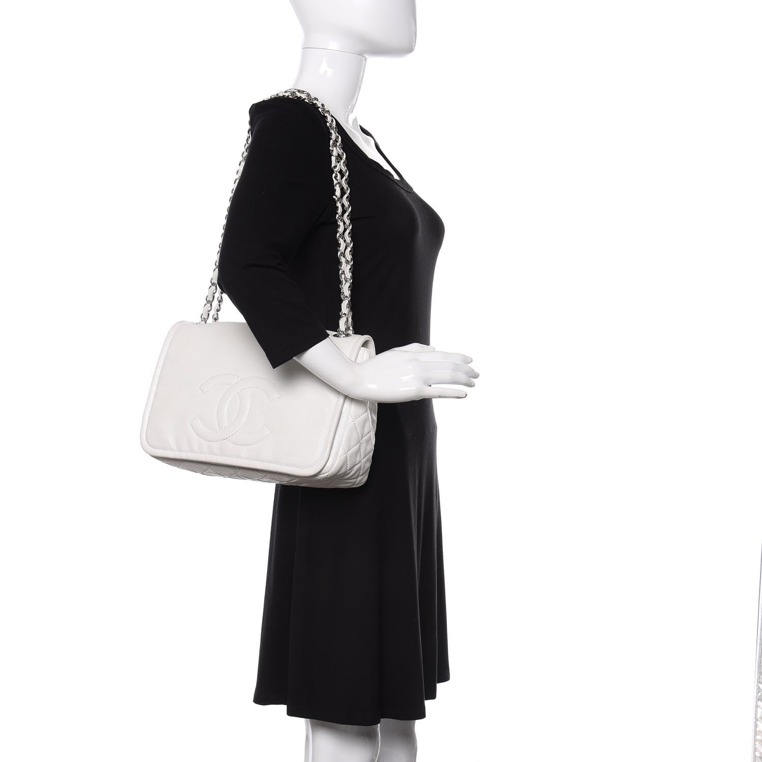 Chanel Caviar Large Timeless CC Flap White 2 of 11