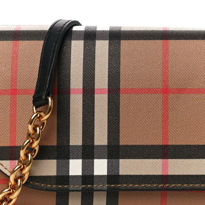Burberry Vintage Check Henley Wallet On Chain Black 7 of 9