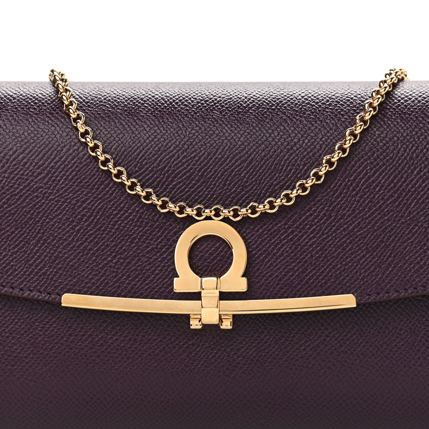 Hammered Calfskin Gancini Icona Mini Bag Blackberry