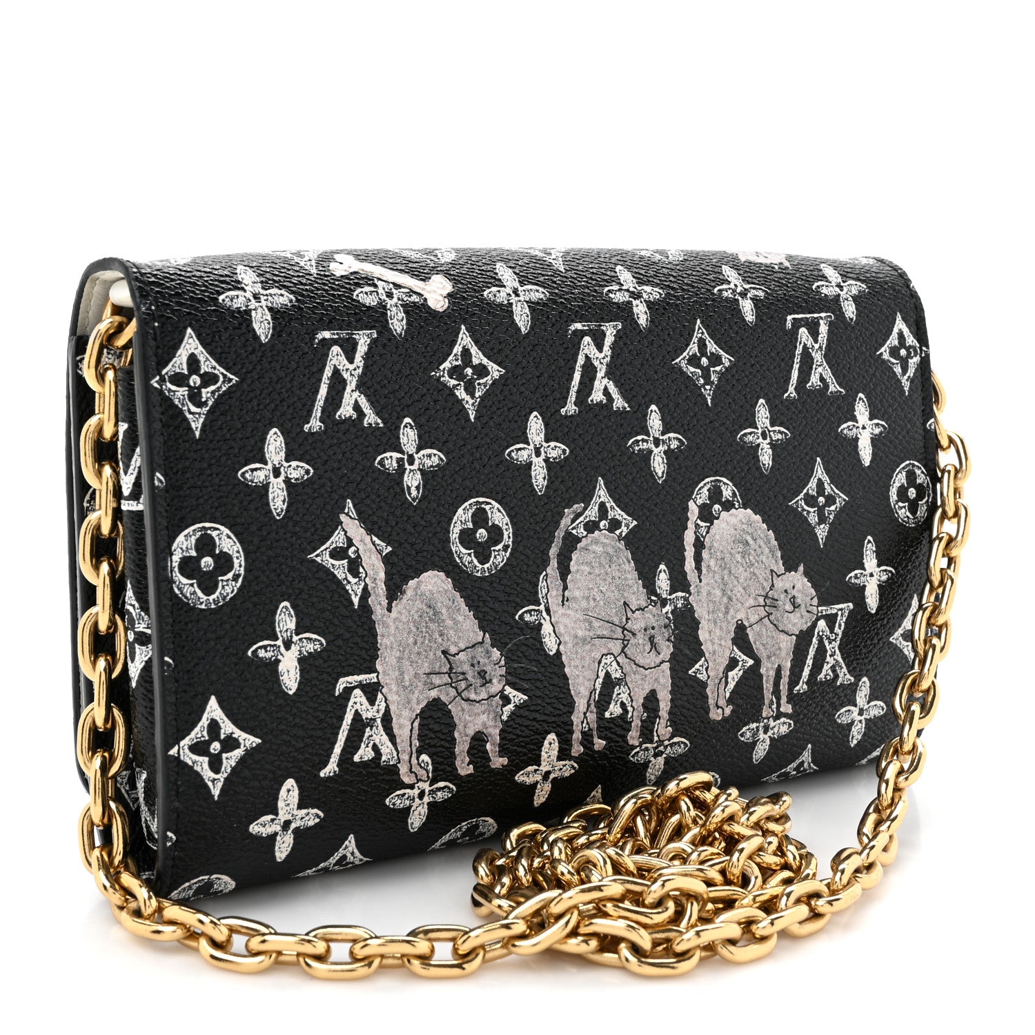 Louis Vuitton Catogram Twist Chain Wallet Black 3 of 12