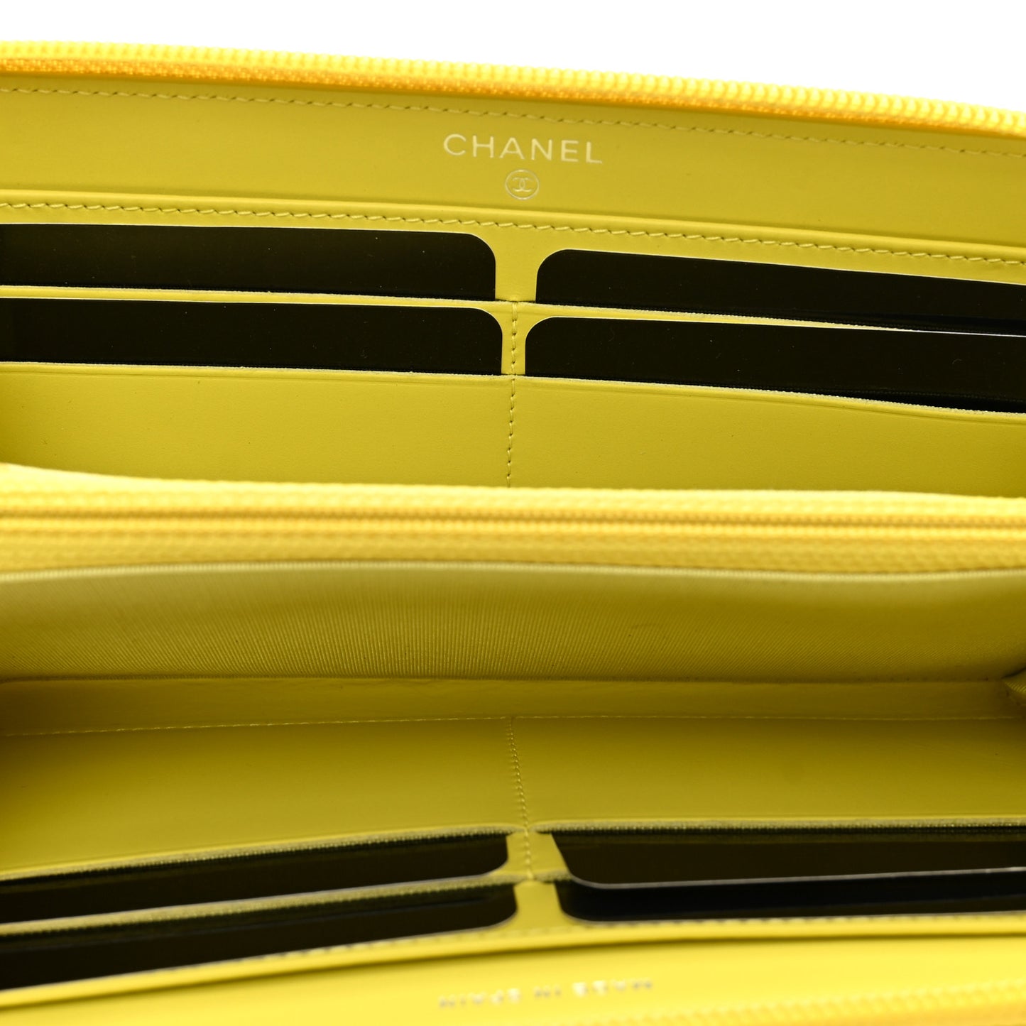 Caviar Large Timeless CC Zip Around Wallet Yellow