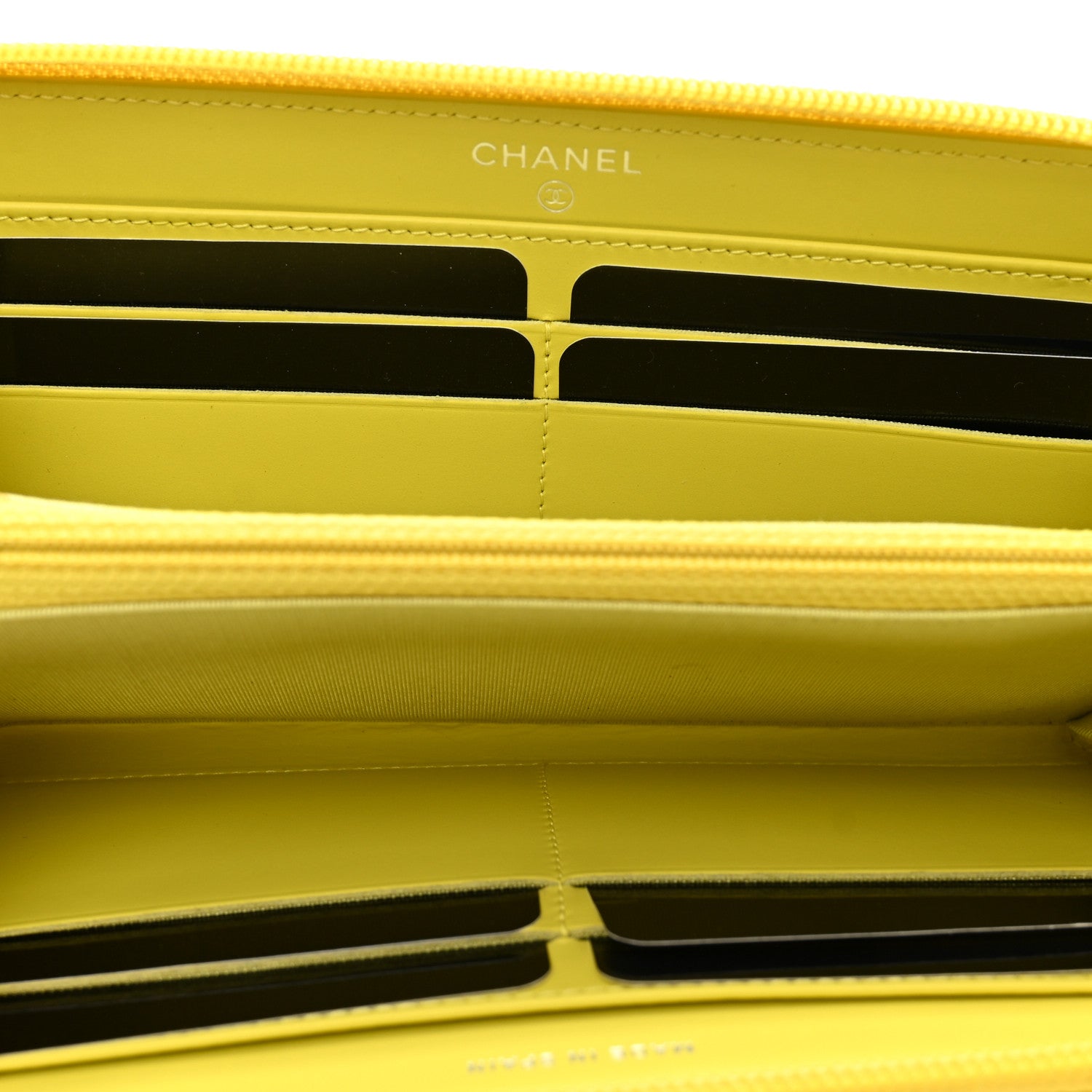Chanel Caviar Large Timeless CC Zip Around Wallet Yellow 6 of 9