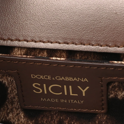 Dolce & Gabbana Suede Shearling Small Miss Sicily Satchel Marrone Caffe Latte 6 of 8