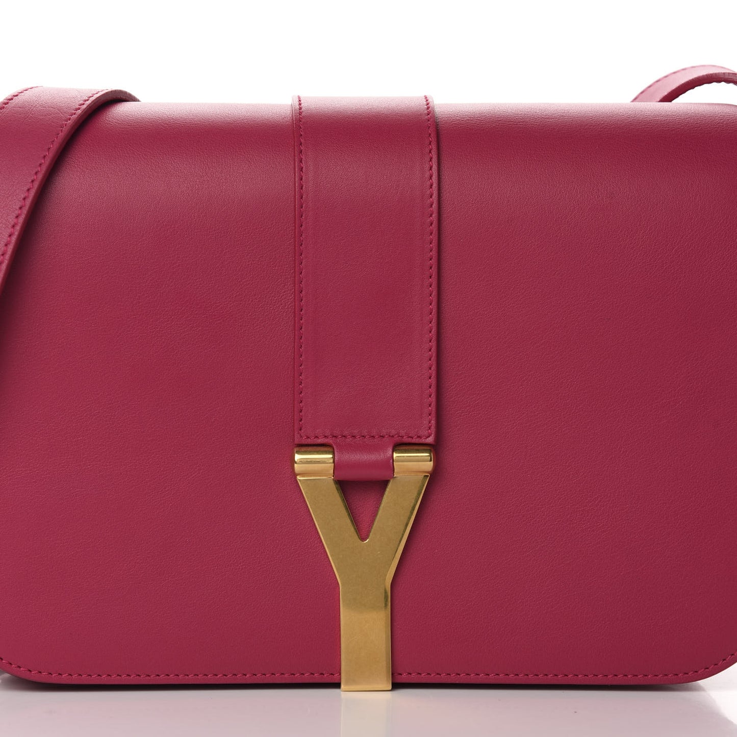 Calfskin Classic Y Satchel Fuchsia
