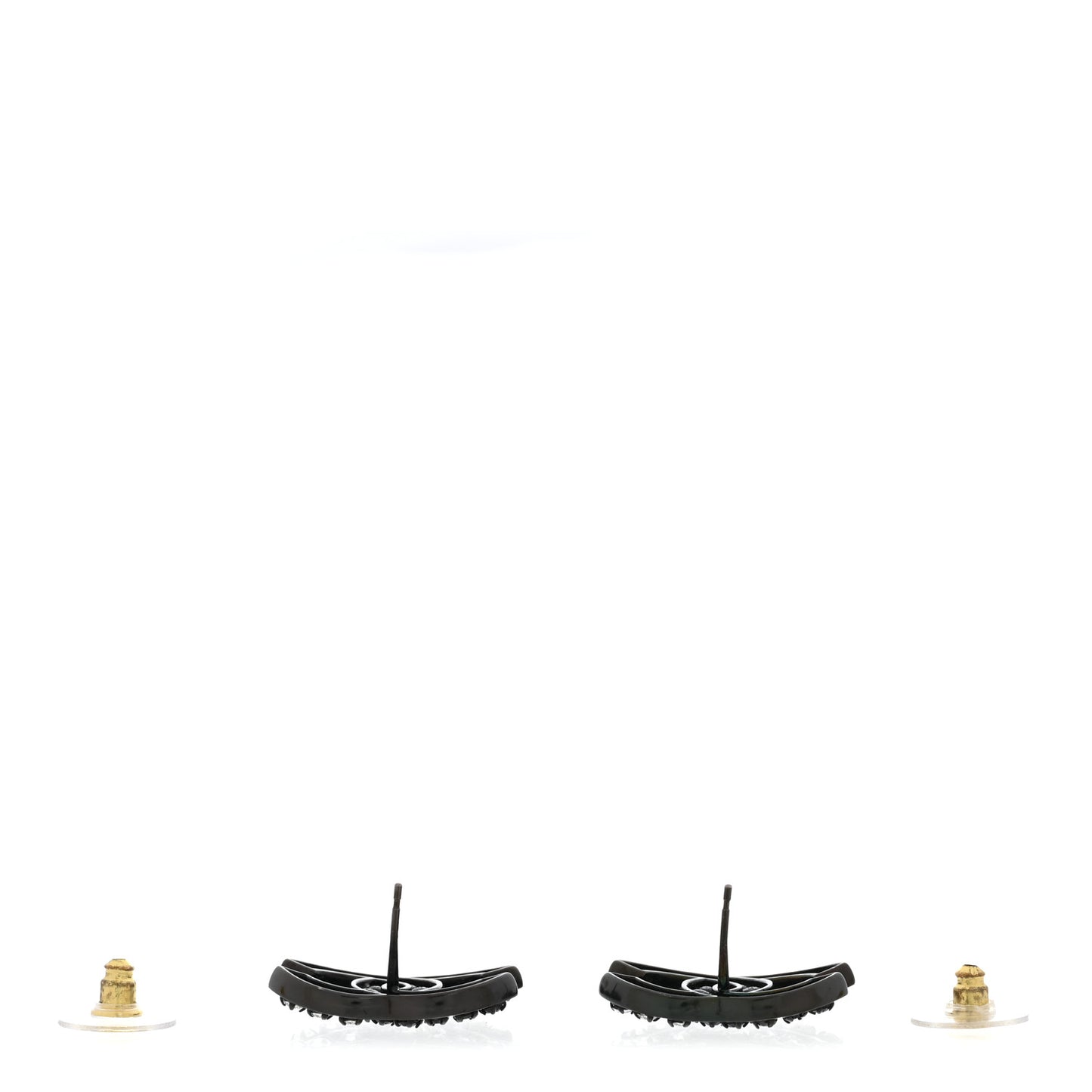 Ruthenium Crystal CC Earrings Black