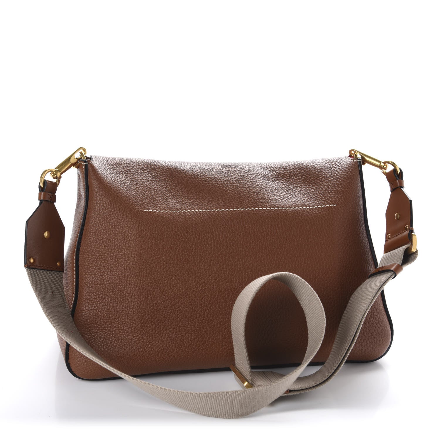 Valentino Garavani Grained Calfskin Large VRing Shoulder Bag Saddle Brown 3 of 9