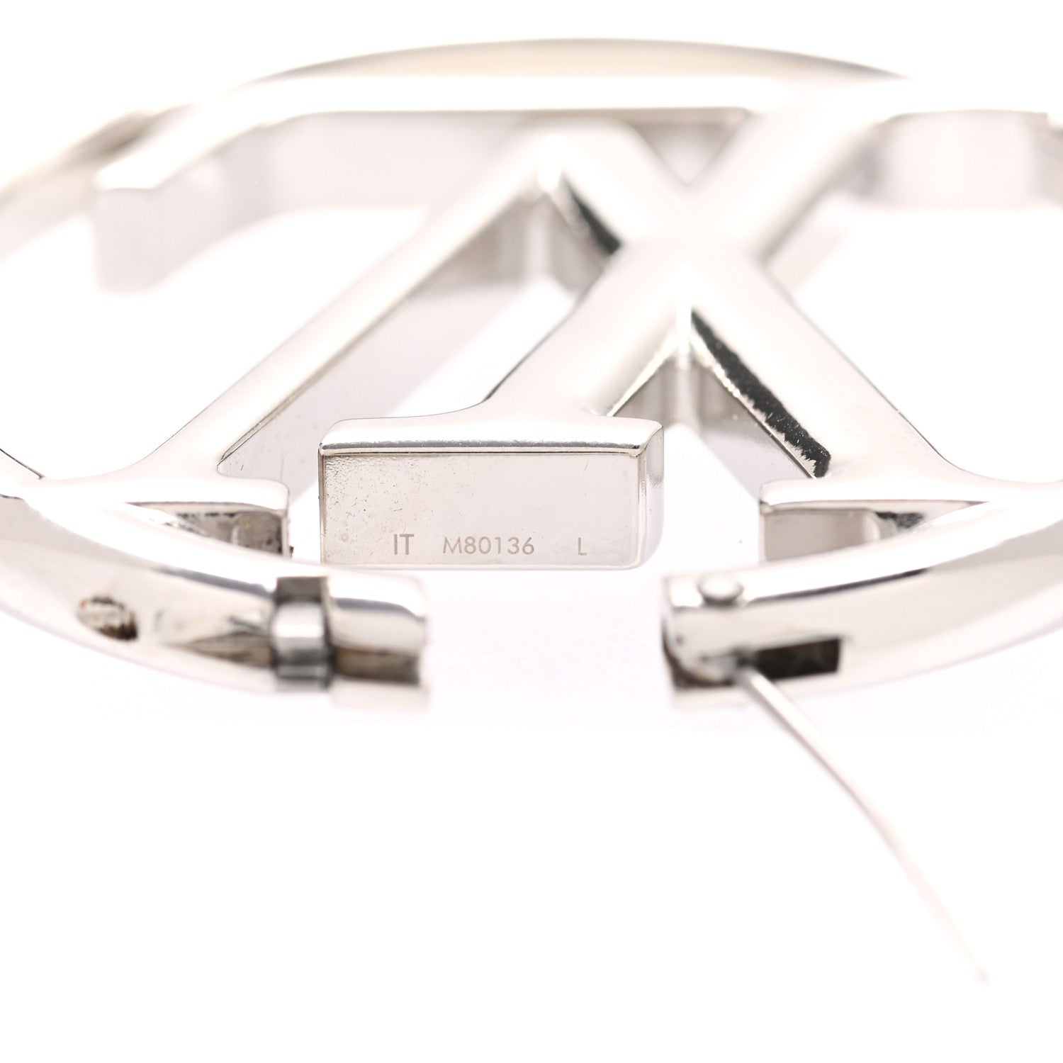 Louis Vuitton Palladium Louise Hoop Earrings Silver 5 of 7