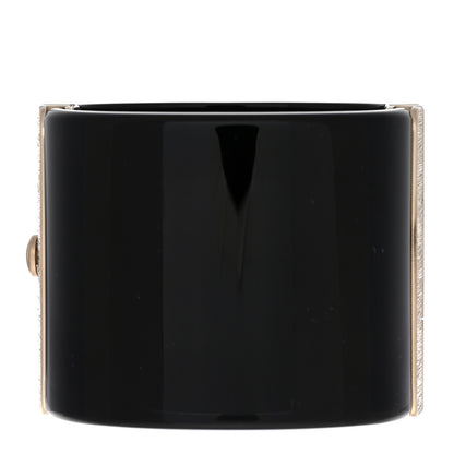 Chanel Resin CC Cuff Black Gold 3 of 5