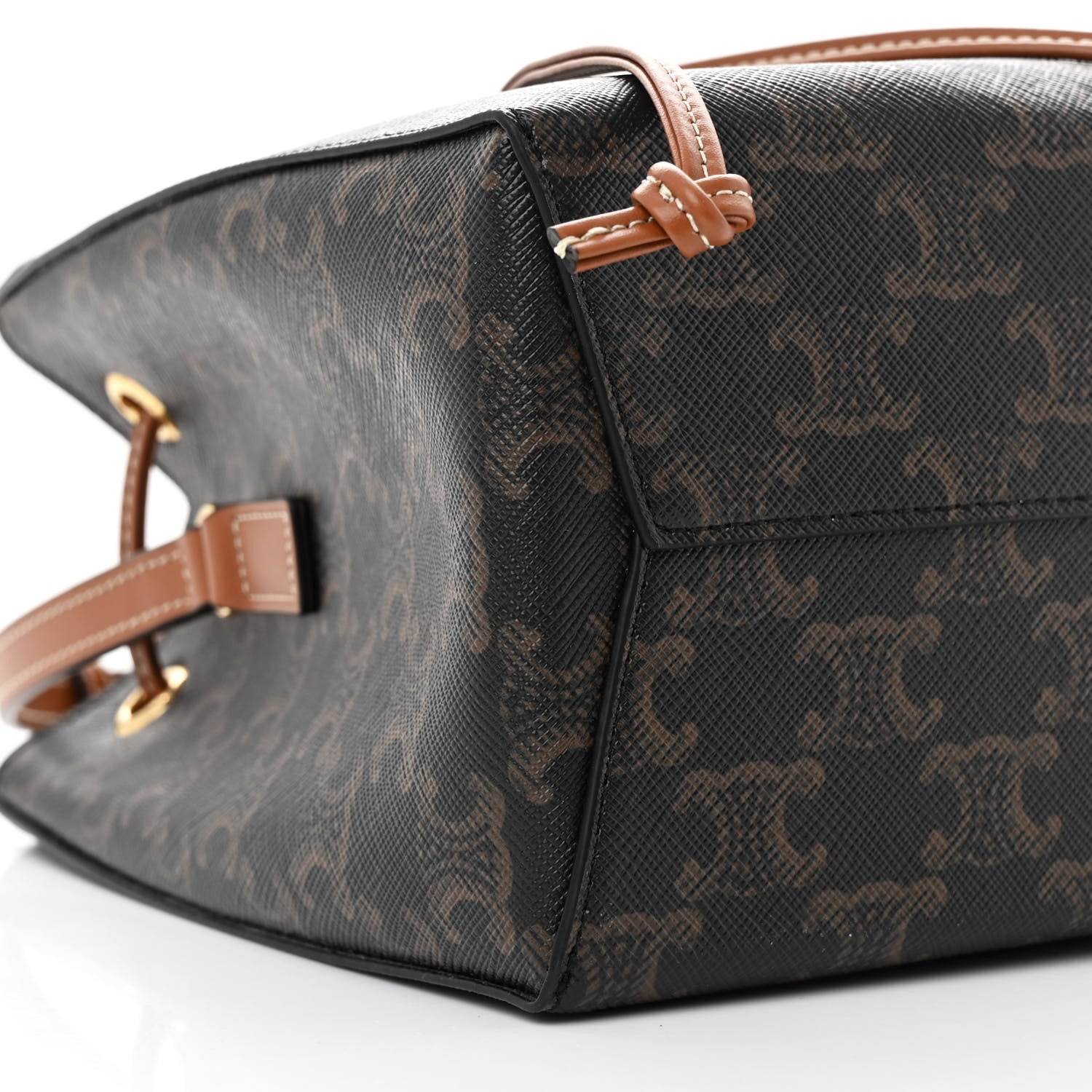 Celine Triomphe Canvas Calfskin Micro Sailor Bag Tan 9 of 11