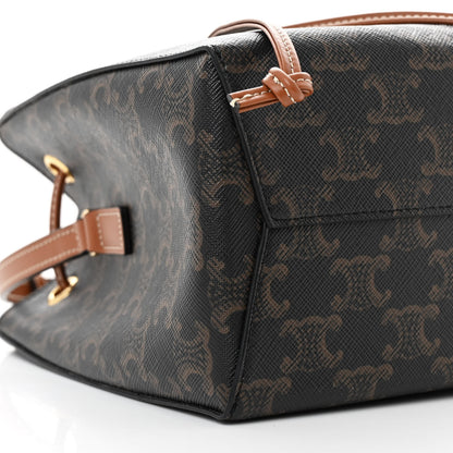 Celine Triomphe Canvas Calfskin Micro Sailor Bag Tan 9 of 11