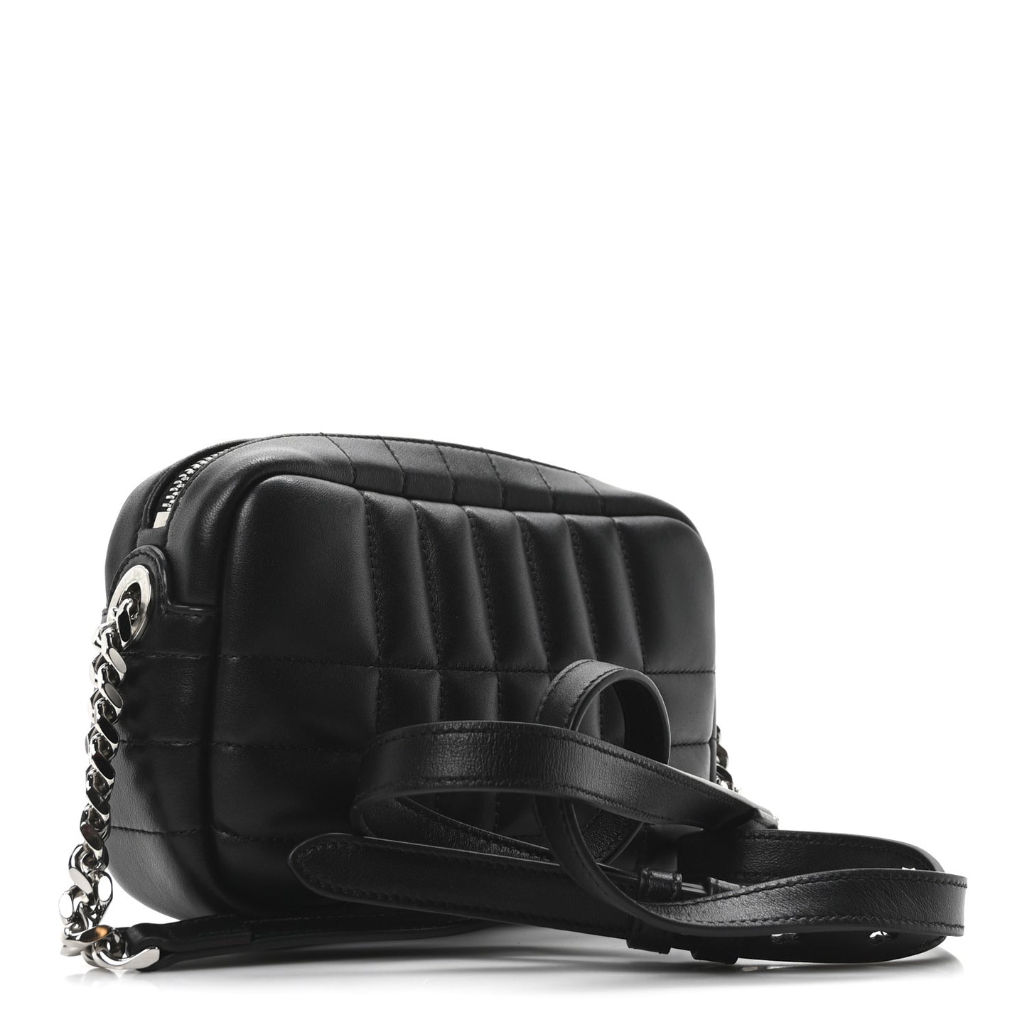 Calfskin Quilted Mini Lola Camera Bag Black